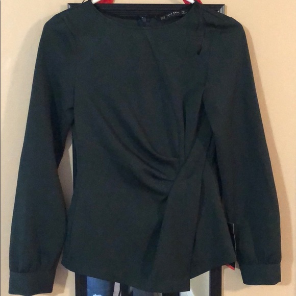 Zara Drape blouse green BNWT - Picture 2 of 8